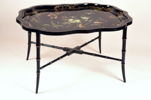 jennens and bettridge floral tray - CATEGORY: ANTIQUE MISCELLANEOUS - DATED 1850