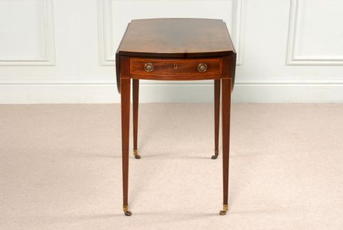 SHERATON MAHOGANY FINE QUALITY OVAL PEMBROKE TABLE - ADDITIONAL PHOTO 1