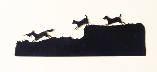 FRAMED PICTURE OF 3 SILHOUETTES WITH PEOPLE AND ANIMALS C1880 - ADDITIONAL PHOTO 3