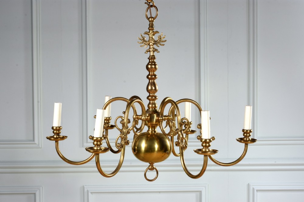 Dutch Brass Chandelier