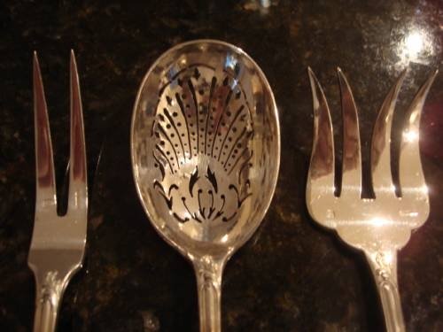 fig 3. Late 19thC/early 20thC Christofle of Paris famous maker 6 piece serving set in the original fitted case.