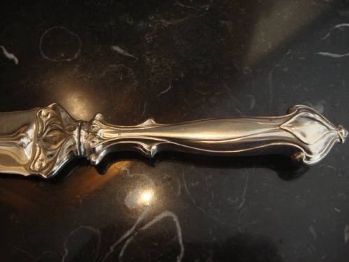 fig 1. Victorian with registration mark for 1901, wonderful Art Nouveau silver plate period cake knife/slice. 