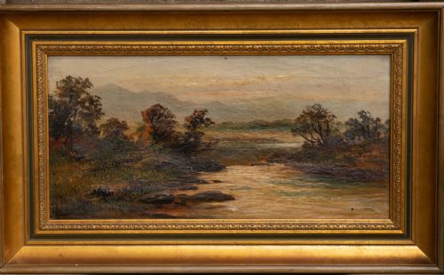 RIVER LANDSCAPE by  JOHN WILSON EWBANK RSA, oil on canvas