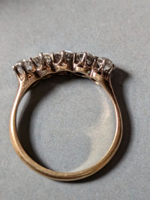 ART DECO 18CT GOLD DIAMOND FIVE STONE RING - ADDITIONAL PHOTO 5