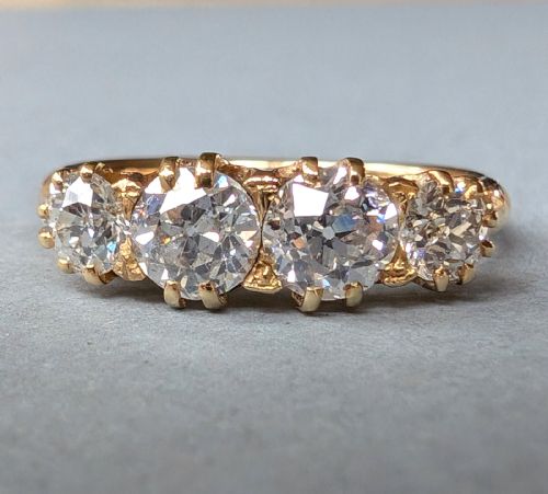 Victorian Four Stone 18ct Gold Diamond Ring
