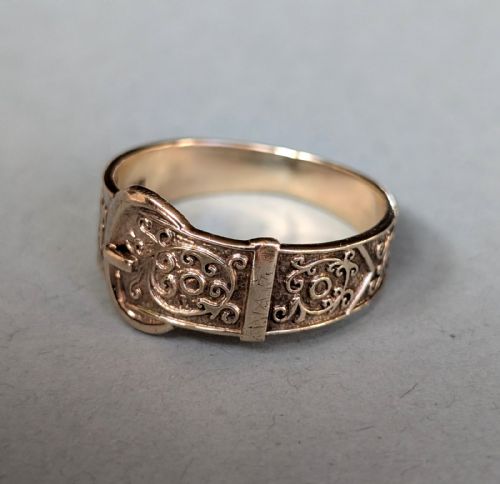 SUPERB VINTAGE 9CT GOLD BUCKLE RING C1968 42G - ADDITIONAL PHOTO 2
