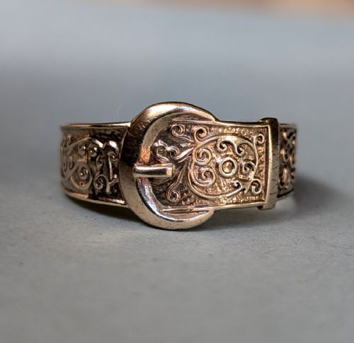 SUPERB VINTAGE 9CT GOLD BUCKLE RING C1968 42G - ADDITIONAL PHOTO 3