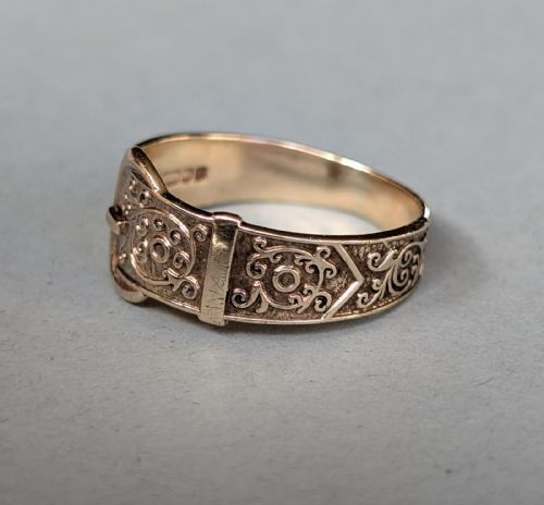 SUPERB VINTAGE 9CT GOLD BUCKLE RING C1968 42G - ADDITIONAL PHOTO 4