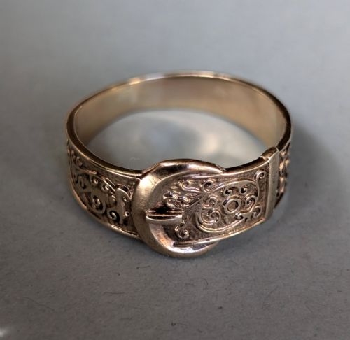 SUPERB VINTAGE 9CT GOLD BUCKLE RING C1968 42G - ADDITIONAL PHOTO 5