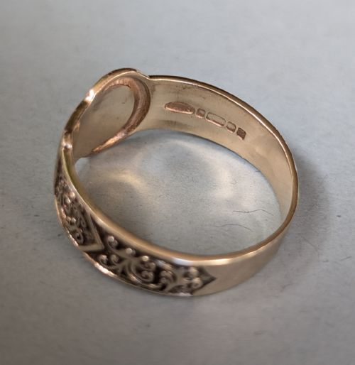 SUPERB VINTAGE 9CT GOLD BUCKLE RING C1968 42G - ADDITIONAL PHOTO 6