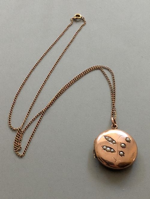 VICTORIAN 9CT GOLD BACK AND FRONT LOCKET AND CHAIN - ADDITIONAL PHOTO 4