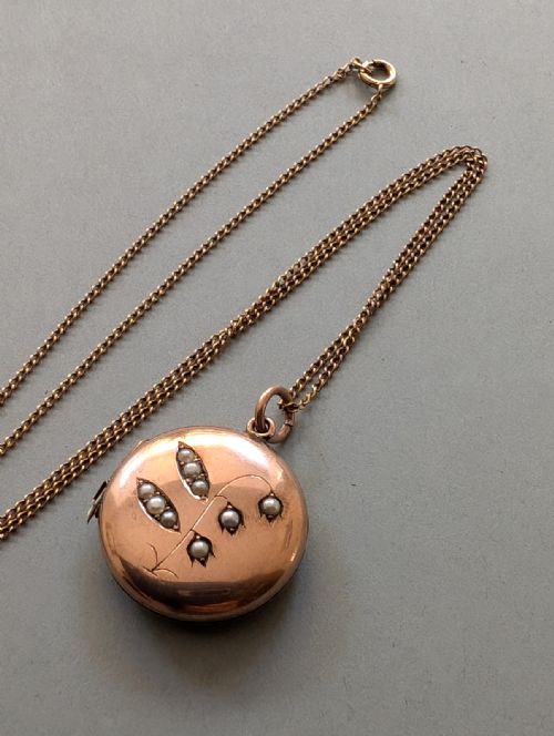 VICTORIAN 9CT GOLD BACK AND FRONT LOCKET AND CHAIN - ADDITIONAL PHOTO 5