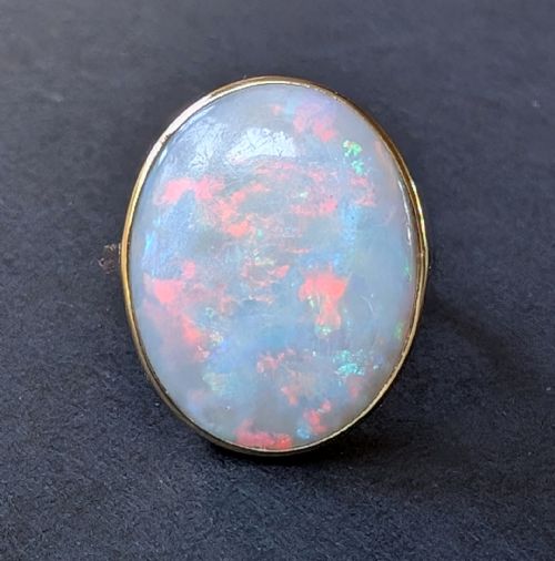 antique 18ct gold opal statement ring - CATEGORY: ANTIQUE JEWELLERY - DATED 1920