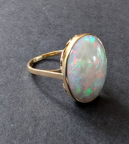 ANTIQUE 18CT GOLD OPAL STATEMENT RING - ADDITIONAL PHOTO 6