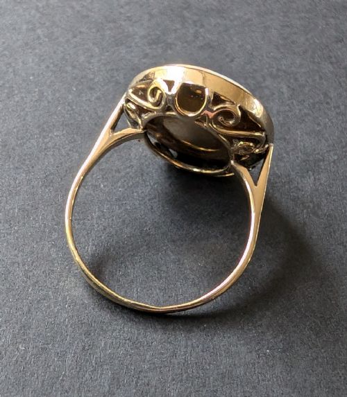 ANTIQUE 18CT GOLD OPAL STATEMENT RING - ADDITIONAL PHOTO 7