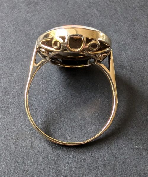 ANTIQUE 18CT GOLD OPAL STATEMENT RING - ADDITIONAL PHOTO 8