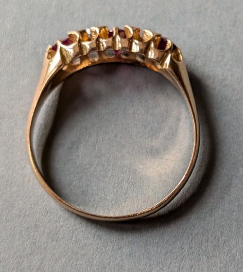 STUNNING ANTIQUE 18CT GOLD RUBY DIAMOND RING C1901 - ADDITIONAL PHOTO 7