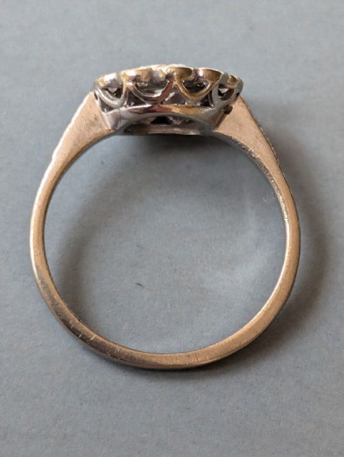 ART DECO 18CT GOLD DAISY DIAMOND RING - ADDITIONAL PHOTO 8