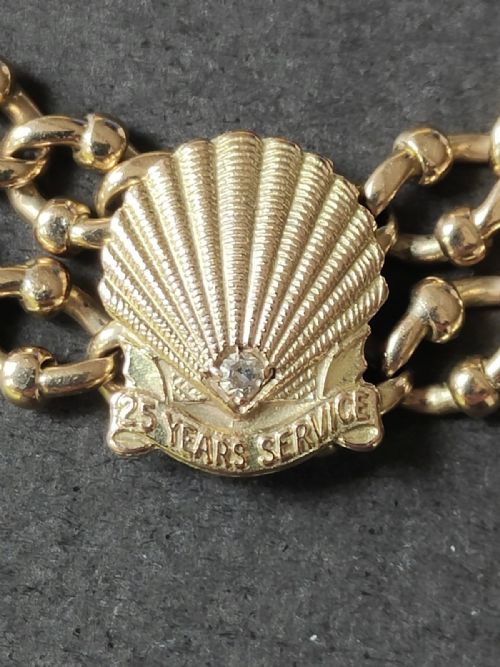 HEAVY ANTIQUE 9CT GOLD BRACELET WITH SHELL DIAMOND - ADDITIONAL PHOTO 2