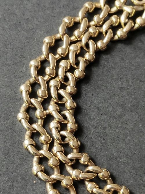 HEAVY ANTIQUE 9CT GOLD BRACELET WITH SHELL DIAMOND - ADDITIONAL PHOTO 3