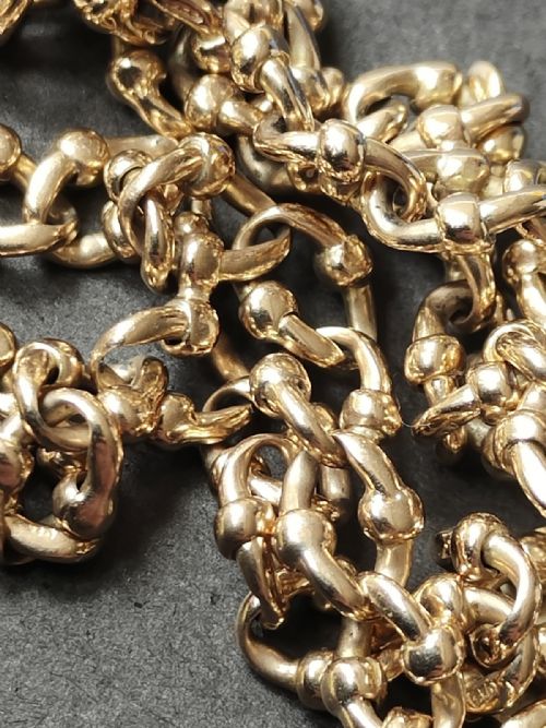 HEAVY ANTIQUE 9CT GOLD BRACELET WITH SHELL DIAMOND - ADDITIONAL PHOTO 6