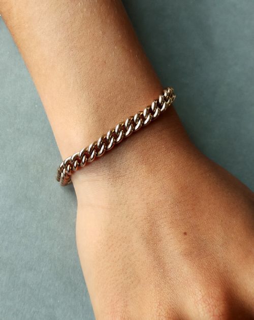 HEAVY ANTIQUE SOLID 9CT ROSE GOLD CURB BRACELET 208G - ADDITIONAL PHOTO 10