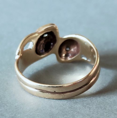 VINTAGE HEAVY 9CT GOLD DIAMOND SNAKE RING - ADDITIONAL PHOTO 6