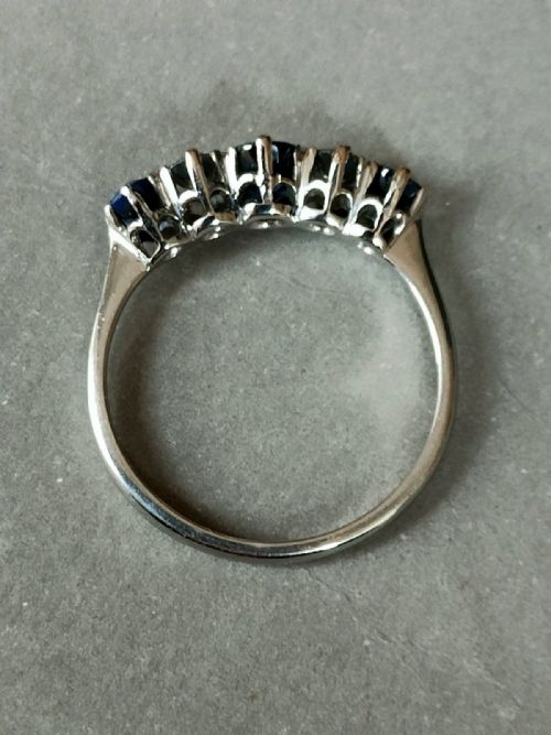 ART DECO 18CT GOLD PLATINUM SAPPHIRE DIAMOND RING - ADDITIONAL PHOTO 9