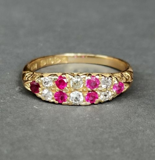 EDWARDIAN 18CT GOLD RUBY DIAMOND RING CHESTER 1907 - ADDITIONAL PHOTO 1