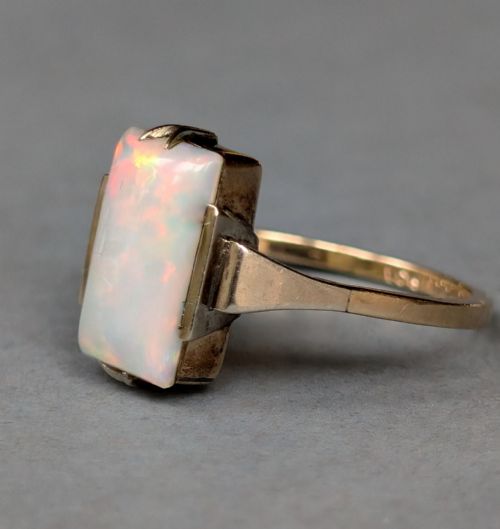 ART DECO 9CT GOLD OPAL RING - ADDITIONAL PHOTO 1