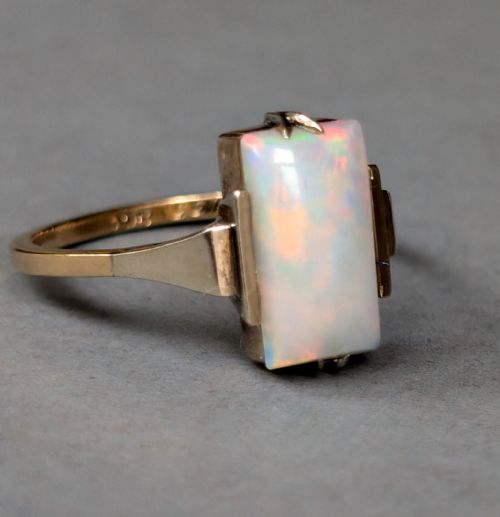 ART DECO 9CT GOLD OPAL RING - ADDITIONAL PHOTO 2