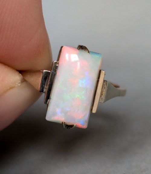 ART DECO 9CT GOLD OPAL RING - ADDITIONAL PHOTO 3