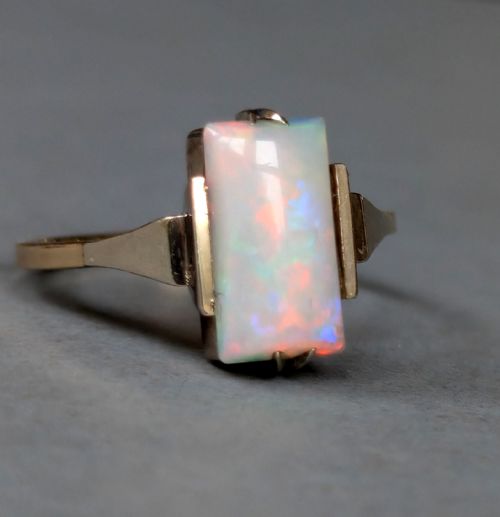 ART DECO 9CT GOLD OPAL RING - ADDITIONAL PHOTO 5