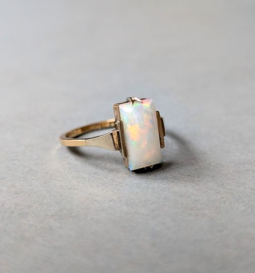 ART DECO 9CT GOLD OPAL RING - ADDITIONAL PHOTO 8