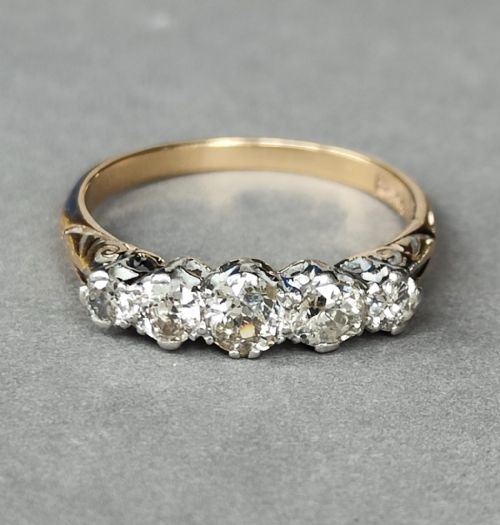 SUPERB EDWARDIAN 18CT GOLD DIAMOND FIVE STONE RING - ADDITIONAL PHOTO 6