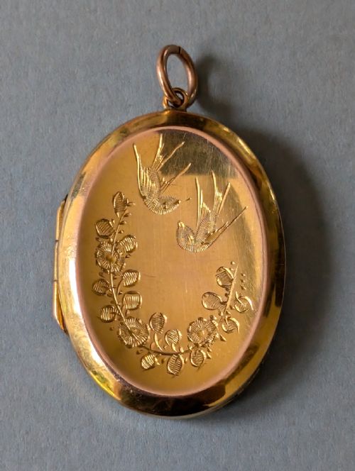 ANTIQUE VICTORIAN 9CT BACK AND FRONT LOCKET WITH BIRDS - ADDITIONAL PHOTO 1