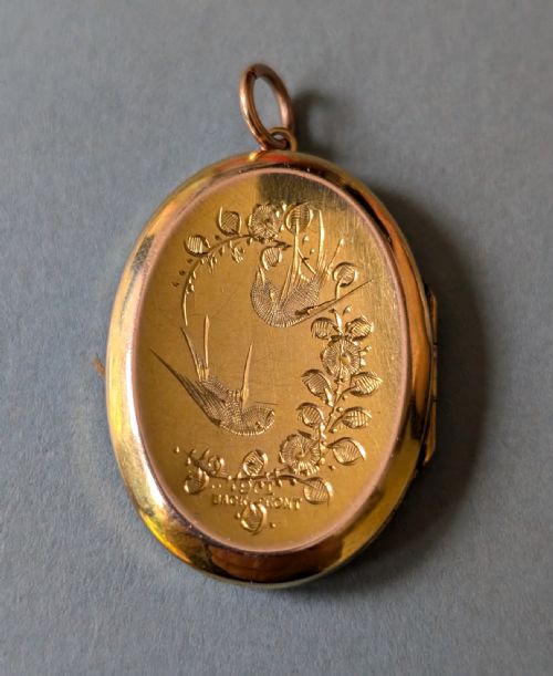 ANTIQUE VICTORIAN 9CT BACK AND FRONT LOCKET WITH BIRDS - ADDITIONAL PHOTO 5