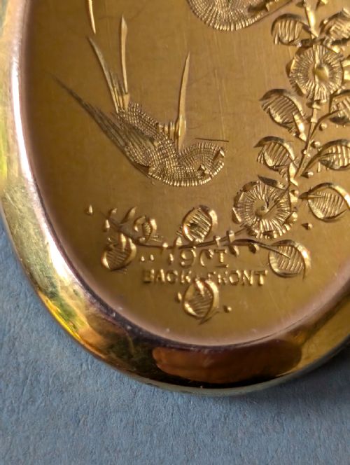 ANTIQUE VICTORIAN 9CT BACK AND FRONT LOCKET WITH BIRDS - ADDITIONAL PHOTO 7
