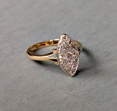 EDWARDIAN 18CT GOLD MARQUIS DIAMOND RING - ADDITIONAL PHOTO 1