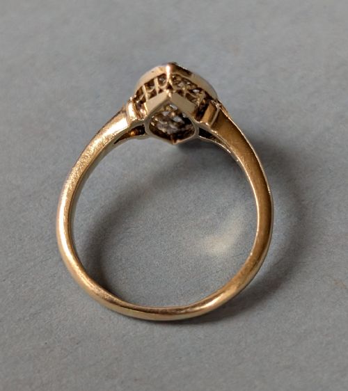 EDWARDIAN 18CT GOLD MARQUIS DIAMOND RING - ADDITIONAL PHOTO 3
