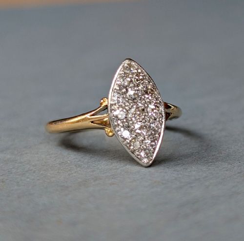 EDWARDIAN 18CT GOLD MARQUIS DIAMOND RING - ADDITIONAL PHOTO 5