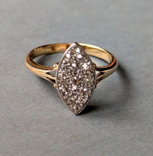 EDWARDIAN 18CT GOLD MARQUIS DIAMOND RING - ADDITIONAL PHOTO 6