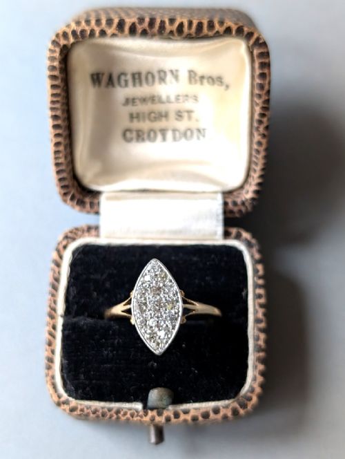 EDWARDIAN 18CT GOLD MARQUIS DIAMOND RING - ADDITIONAL PHOTO 8