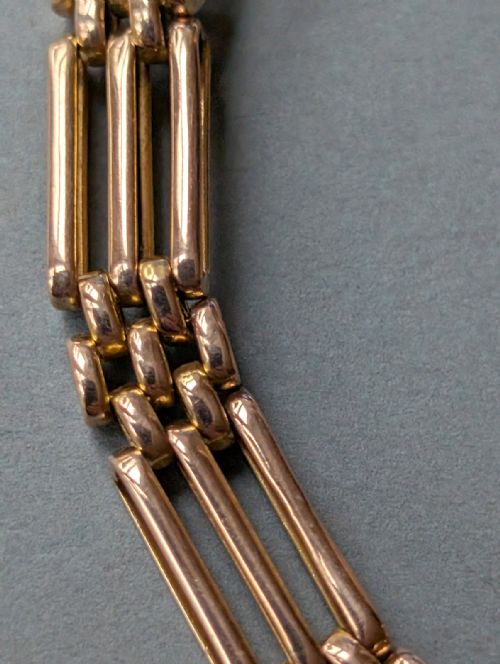 ANTIQUE 9CT GOLD GATE LINK BRACELET - ADDITIONAL PHOTO 5