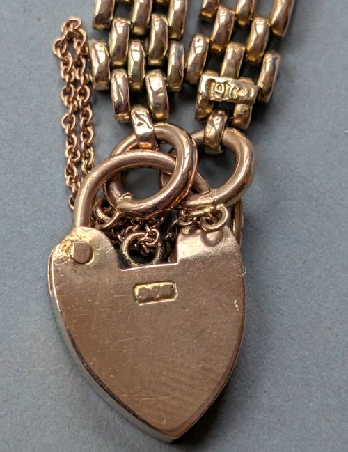 ANTIQUE 9CT GOLD GATE LINK BRACELET - ADDITIONAL PHOTO 6
