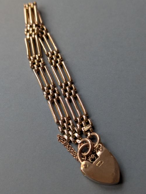 ANTIQUE 9CT GOLD GATE LINK BRACELET - ADDITIONAL PHOTO 9