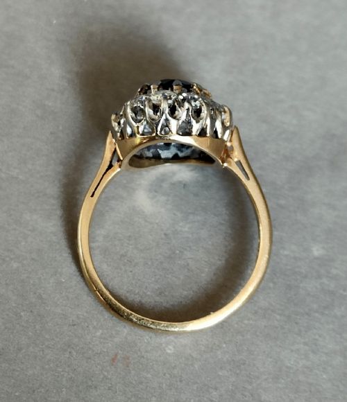 fig 3. Art Deco 18ct gold sapphire diamond engagement ring 'Lady Diana' Style