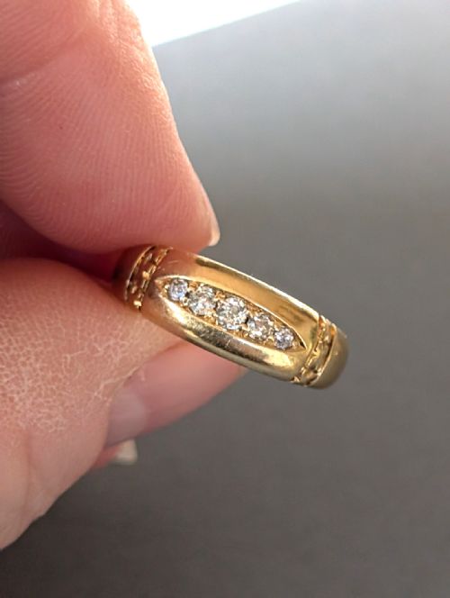 VICTORIAN 18CT GOLD DIAMOND GYPSY RING C1892 - ADDITIONAL PHOTO 6