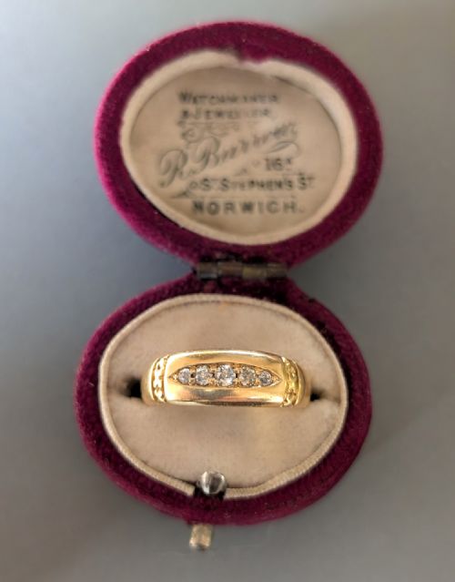 VICTORIAN 18CT GOLD DIAMOND GYPSY RING C1892 - ADDITIONAL PHOTO 8