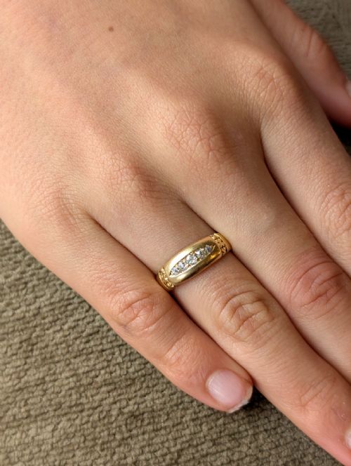 VICTORIAN 18CT GOLD DIAMOND GYPSY RING C1892 - ADDITIONAL PHOTO 1